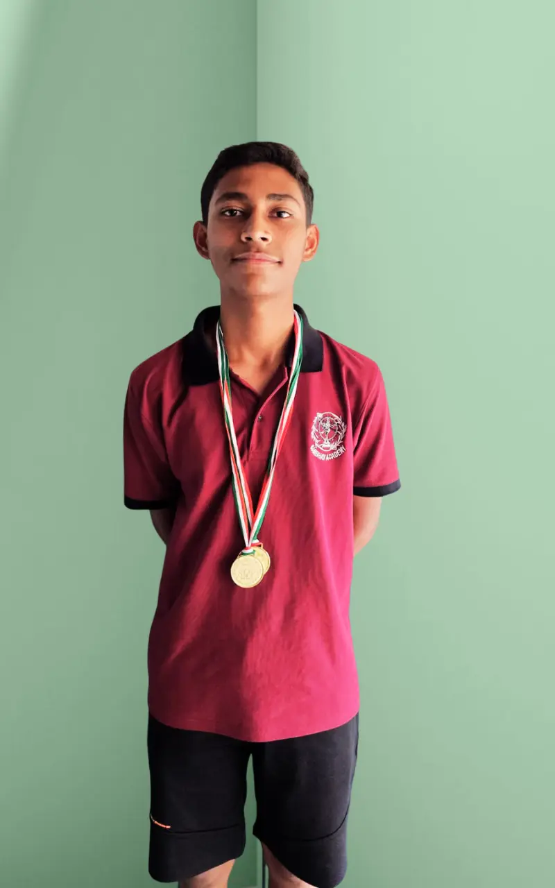 Sahil Singh Gold medallist in Science and Maths Olympiad Class 9th